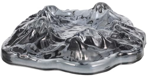 LIFKOME Posacenere in Vetro Stile Vintage Design Iceberg Antivento Portacenere da Tavolo Portatile per Esterni e Interni Leggero e Multifunzione per Sigari Elegante per Ufficio e Casa