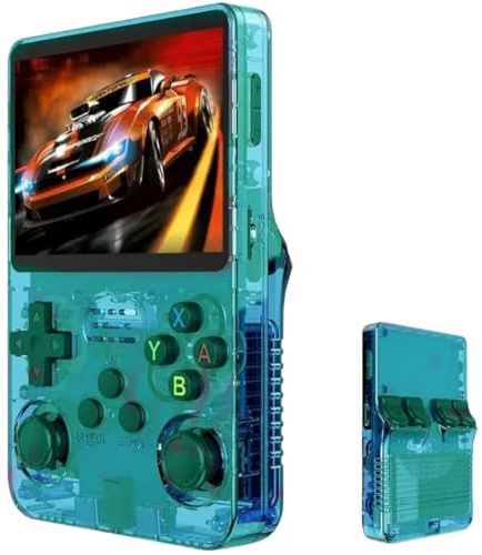 Infinity Console™ Alles in einemRetro-Gaming R36S Retro Tragbarer Handheld Spielkonsolen 64G 3,5 IPS Bildschirm mit 20000 Klassischen Spielen, Pocket für Jugendliche