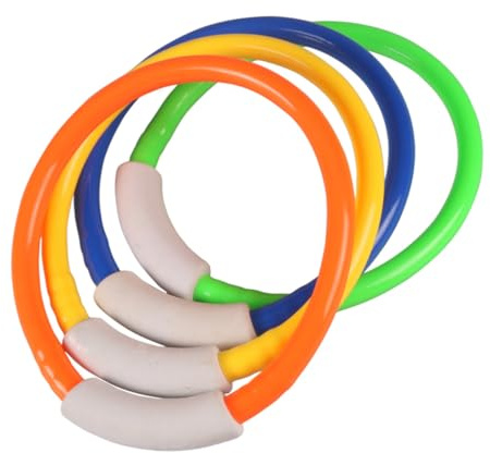 BESPORTBLE 4 Pezzi Anelli da Immersione Colorati, Giocattolo Subacqueo per Addestramento alle Immersioni in Piscina, Anelli di Presa Resistenti e Divertenti per Nuoto Subacqueo