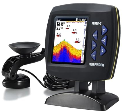 Tragbarer Fischfinder, kabelloser Sonarsensor, Tiefenmesser, mit kabelgebundenem Wandler for Bootsangeln(Wired)