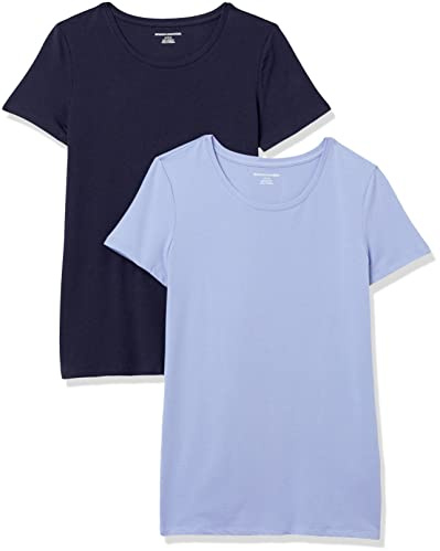 Amazon Essentials Maglietta Girocollo a Maniche Corte Vestibilità Regolare Donna, Confezioni Multiple