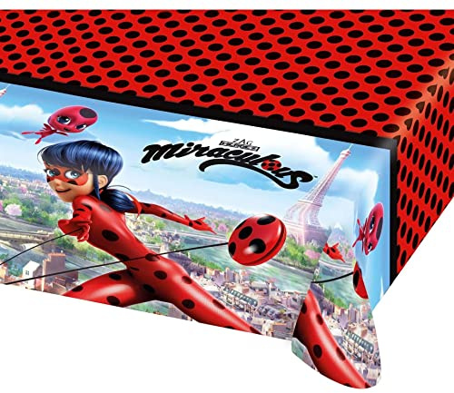 amscan Tischdecke * Miraculous * für eine Mottoparty oder Kindergeburtstag Ladybug Marienkäfer Superheld Party Geburtstag Table Cover