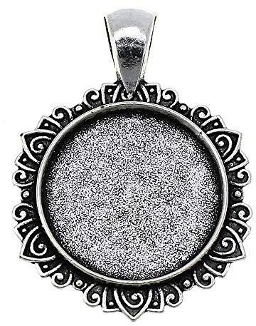 Perlin 8 Stück Metall Anhänger Fassungen für 20mm Runde Cabochon-Fassung Rahmen Medaillons DIY Basteln M450