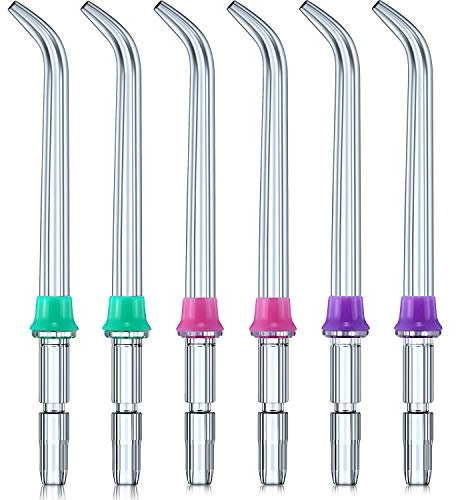 Classico Ricambio Punte Spruzzo Dentario Acqua Idropulsore Ugello Accessori per Waterpik Water Flosser (Like Wp-100) e Altri Irrigatori Orali (6 Pezzi)