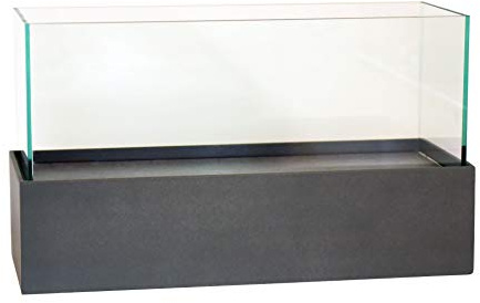 VIVANNO Candelito Deko-Windlicht Kerzenhalter - Anthrazit Rechteckig 50 cm | Länglicher Kerzenständer aus robustem Fiberglas für Innen & Außen, inklusive abnehmbarem Glasaufsatz für Teelichter