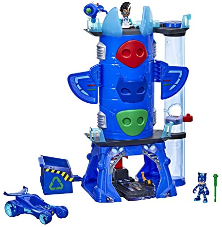 PJ Masks Großes Helden-Hauptquartier, Vorschulspielzeug, Hauptquartier-Spielset mit 2 Action-Figuren, Fahrzeug, für Kids ab 3