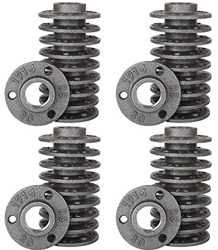 1.27 cm (1/2 Zoll), 40 Stück Bodenflansch, Rohrverschraubungen, 1.27 cm (1/2 Zoll), Industrierohrflansch, schwarz, Tempereisen, Flansch, dekorativer Sanitärflansch für DIY-Projekte/Vintage-Möbel