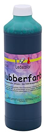 Ledacolor Blubberfarbe | Wasserfarbe zum aufblasen | GRÜN 500 ml | Einzigartige Effekt-Farbe für Kinder | Auswaschbar | Schadstofffrei [unbedenklich]
