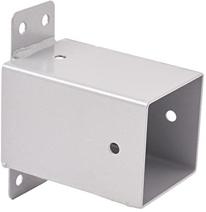 TRIBECCO® Schaukelverbinder Schaukel-Wandverbinder Vierkant 90/90 mm Verbindungsstück mit Laschen aus Stahlblech für Kinderschaukel- Gartenschaukel- und Klettergerüste mit Montageöffnungen Ø 10 mm