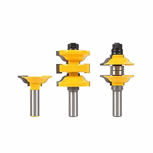 3pcs 1/2 vástago entrada interior Tenon puerta Router Bit Set Ogee emparejado R&S Router Bits Tallado, para herramientas de carpintería, etc.