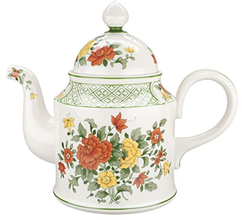 Villeroy & Boch Summerday Kaffeekanne weiß, Keramik, 1,2 Liter, Krug, Kanne, Hitzebeständig, Casual, mit Deckel