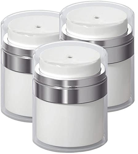 Ulife Mall Airless Pumpspender, 3 Stück 30ml Pumpspender Leer Airless Creme Pumpe Flasche Vakuumcreme Gläser Nachfüllbare Lotion Gläser Creme Spender mit Deckel für Reise Home Verwendung