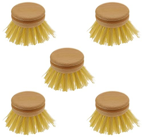 teemando® 5 X Ersatzkopf für Marken-Spülbürste 24 cm, großer Kopf 5,3 cm