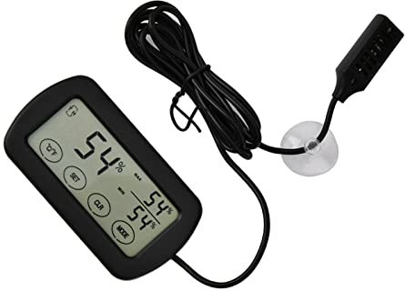 Termometro Igrometro Per Incubatrice Per Uova Rettile Serbatoio Termometro Digitale Acquario Termometro Test Igrometro con Ampio Display LCD