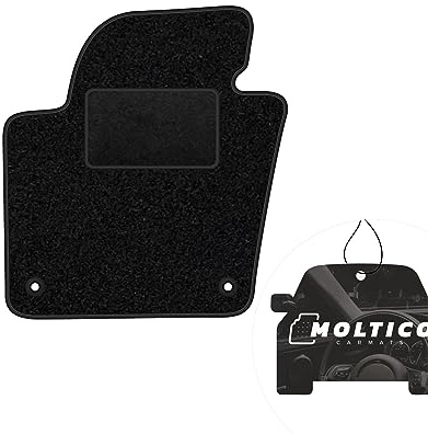 moto-MOLTICO Fahrer Fußmatte Auto Velours Fahrerseite Autoteppiche | Schwarz Fahrermatte 1-teilig passend für Seat Alhambra II 2010-2020