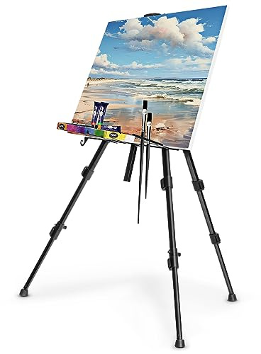 MorNon Aluminium Staffelei 50-167cm, Atelierstaffelei Verstellbare Standstaffelei Feldstaffelei, Mit Tasche Für Leinwand Poster Hochzeit Skizzieren Male