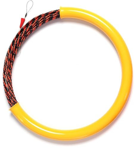 MIBSH Trunking Solid Fiberglass Cable Tested Wire Pullers, Electrician Guide Device Aid Tool, 15M/30M 5mm Cable Push Puller, Conduit Fish Tape Connector Loom (Color : 15M)
