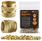 HANGLIFE Threaded Inserts for Plastic, M4 Heat Set Insert for 3D Printing Components and Plastic Parts - Brass Metric Knurled Nuts (100 Pieces)