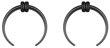 ZS 2 Stück Pincher Tapers Septumringe, 2G 4G 6G 8G 10G 14G 16G Schwarz Buffalo Horseshoe Stretcher Expander Piercing Zum Dehnen Von Durchbohrten Nasen Ohr Messgeräten