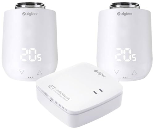 Eurotronic Comet Zigbee Starterset mit Heizkörperthermostat & Gateway | Komplettset mit Zigbee-Gateway, Smart-Home-fähig, programmierbare Heizzeiten, komfortable Steuerung per App
