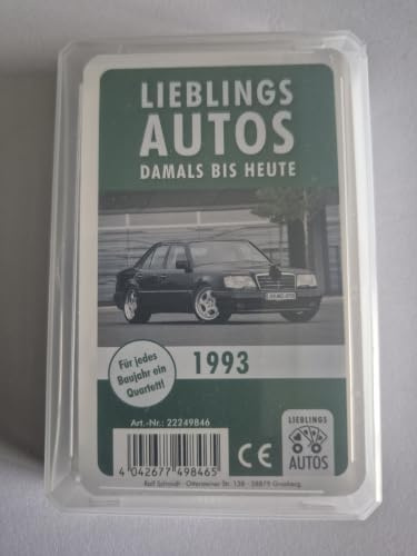 Lieblings Autos Auto Quartett 1993 Baujahr Geburtsjahr 33. Geburtstag Geschenk Spielkarten Neu