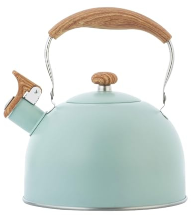 KSHSAA Bouilloire Sifflante, 2.5L Bouilloire Sifflante Induction Gaz Bouilloire En Acier Inoxydable Bouilloire Théière Sifflante Bouilloire A Sifflet Pour Induction Cuisinières Gaz, Faciles À