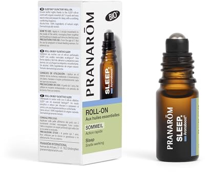 Pranarôm Aromaboost Sleep Bio Roll-on Olfactif 5 ml | Camomille noble pour préparer le corps à l'endormissement. Action immédiate, sans alcool. Cure de 1 mois. Sans conservateur.
