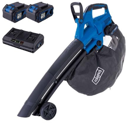 Scheppach Akku-Laubsauger/-bläser BC-BLV720-X 20V Brushless 3in1 Laubläser | Luftleistung 516 m³/h | Luftgeschwindigkeit 155 km/h | 20V-IXES-Serie | mit 2X 4Ah Akku & 4,5A Doppelladegerät