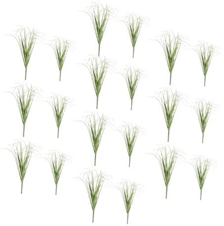 CORHAD Artificial Shrubs and Grass Stems 20pcs Simulation Plant Props 30cm 40cm Deep Green Faux Plant Decorations for Indoor and Outdoor Home and Garden