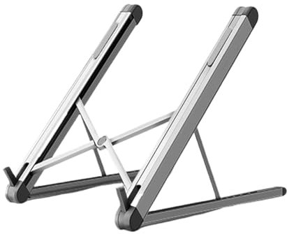 IONQXIDLD JP-2 Einfach zusammenklappbarer Laptop-Ständer aus Aluminium for 11–15,6 Zoll, ultraleichter Desktop-Laptop-Ständer, tragbarer Laptop-Ständer(Color:Silver)
