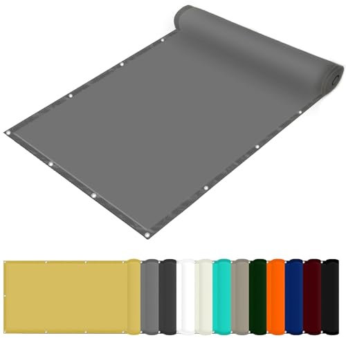 Toldo Parasol 280 x 280 cm Impermeable Lona de Sombra Materiale Resistente e Traspirante per Protezione Solare para Barandilla Patio Aire Libre Piscina Jardín Terraza, Gris Claro