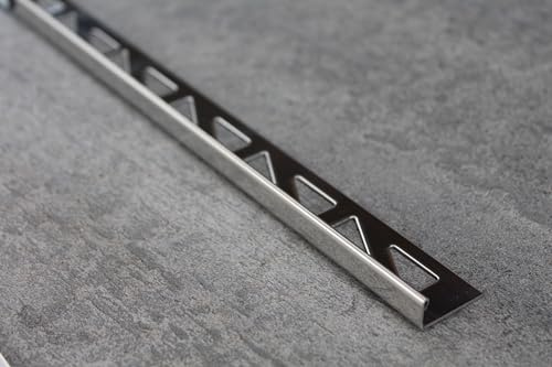 L-Profil 10 x Fliesenschiene glänzend Fliesenprofil Edelstahlschiene V2A L250cm Vorteilspack (Höhe 10mm)