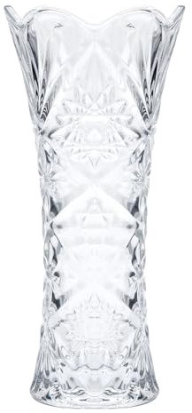 DAWRIS Petit vase en verre pour fleurs – 19,1 x 8 cm – Vase en cristal transparent pour bouquet de salon