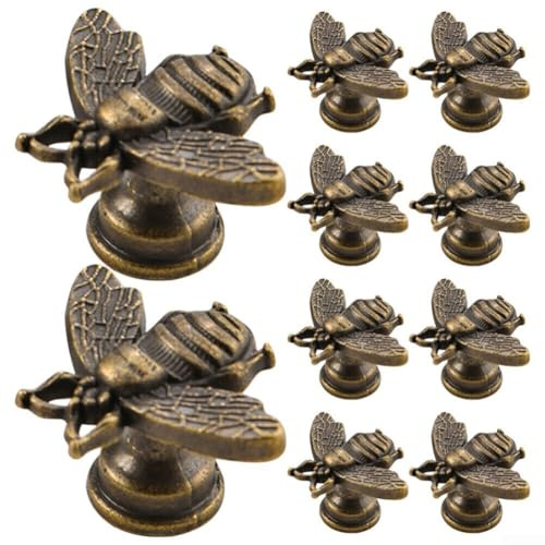 Oniissy 10 Stück Antik Seestern Zugschublade Einloch Türgriff Kleiderschrank Griff Bar Dekorative Schubladenknöpfe Kommode Bienen Kleine Türknäufe Metalllegierung Schrank