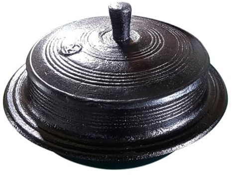 Handmade Korean traditional thick cast iron pot Rice Gamasot Ceramic Cauldron for various dishes 6.3 (16cm) Made in Korea for 2 People
