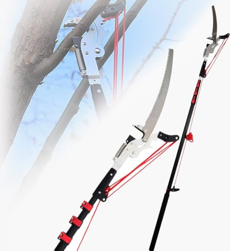 GAYAYAS Tijeras de podar telescópicas Extensibles para árboles, Tijeras de podar telescópicas Ligeras, Tijeras de podar con Yunque dentado, para podar y Recortar Ramas y Hojas,7.2M