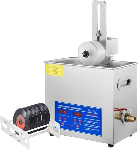 LYJYUJIE Kommerzieller Ultraschallreiniger, Ultraschallreiniger Von 6 L Vinylscheiben, 180 -W -Ultraschallreinigungsmaschine Mit 0 Bis 30 Minuten Timer Und Drehung ~/ ~/