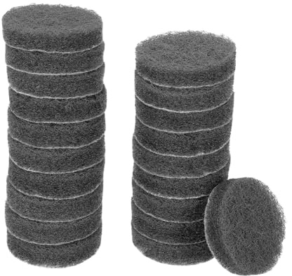 sourcing map 20pcs Scrubber Scouring Pads 1200 Grits 2 Inch Drill Power Brush Hoop and Loop Surface Conditioning Disc Drill Scuffing Disc Scrub Pads for Home Kitchen Cleaning, Light Grey