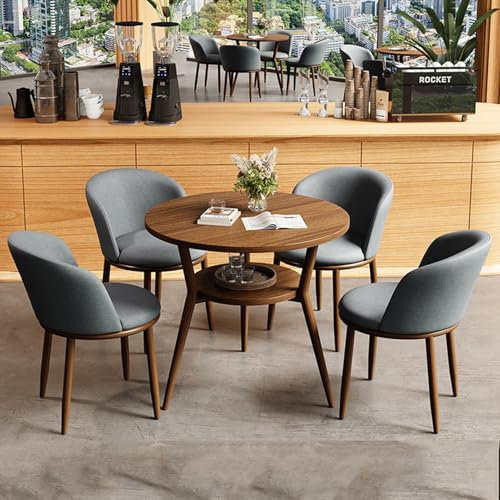 Runder grauer Besprechungstisch Empfangs-Kaffeesessel Set Platzsparend für Büro Geschäfte Verhandlungen Kleine Tische für Meetings Moderne Konferenzmöbel Set für kleine Büroräume
