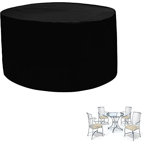 Abdeckung für Terrassenmöbel, 340 x 130 cm, wasserdicht, strapazierfähig, 420D-Material, runde Form, ideal für Gartenmöbel-Set