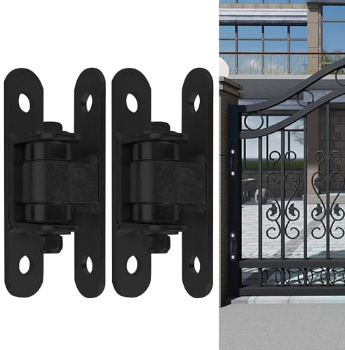 Paquete de 2 bisagras de puerta resistentes, perno resistente en rodamiento sellado, bisagras de puerta para exteriores, perno en puerta, bisagra de puerta pivotante ajustable, soporta puertas de