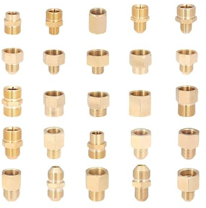 LDHNFBYV 1PC Brass Reducer M18 M22 Threaded External Internal Adapter For High-pressure Washer Gun Hose Transition Joint(Color E)