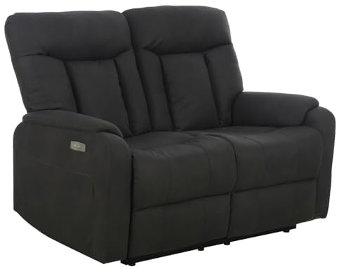 Generisch Sofa 2-Sitzer - Anthrazit - Mikrofaser - 1-motorig mit elektrischer Relaxfunktion