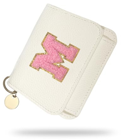 Girls Wallet, Initial Women's Wallets, White Small Wallet for Kids with 5 Card Slots Holder, Personalised Purses Gifts for Girls and Women, Birthday Gift, Christmas Gifts, Travelling Wallets Gift (M)