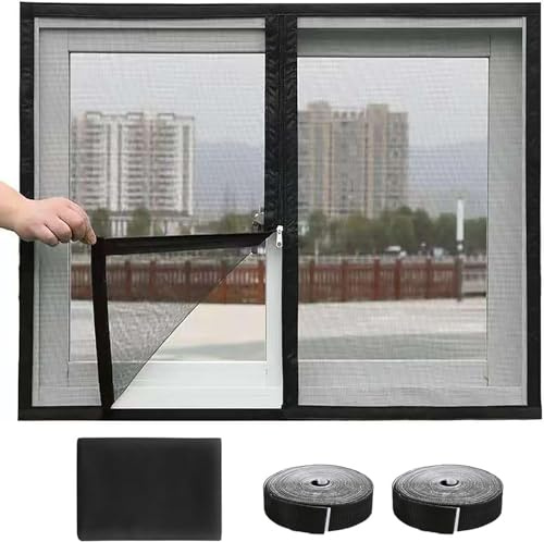 75x95cm Moustiquaire Fenêtre, moustiquaire fenetre ajustable, de verre Ignifugation Durable, Filet moustiquaire anti-insectes Mouches,Tissu moustiquaire
