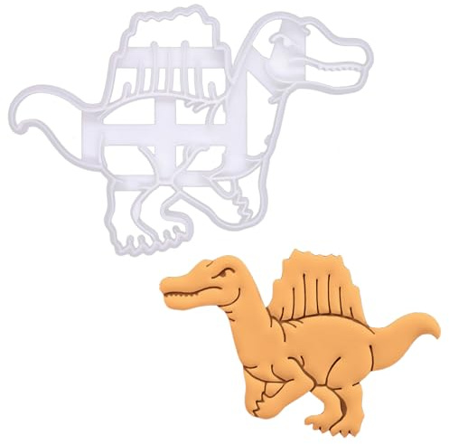 BAKERLOGY Emporte-pièce Spinosaurus – Biscuits dinosaures pour enfants, friandises amusantes pour fête jurassique, forme d'animal préhistorique, idéal pour pâtisserie, fondant, loisirs créatifs