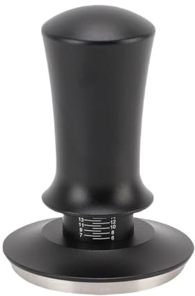 Manomissione del caffè Calibrata da 58 Mm Robusta 304 in Acciaio Inossidabile Strumento Essenziale Comodo per la Caffetteria per la Casa Manomissione della Pressione Costante per (BLACK)