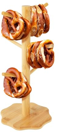 Stand de bretzel - support de tasse de café | Stands de saucisse en bois | Arbre du support de tasse | Organisateur de beignet de comptoir en forme de bretzel en forme d'arbre pour Kitchens Restaurant