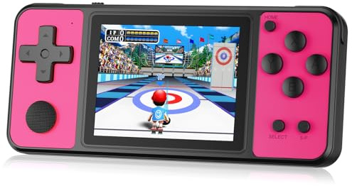 Aojiao Console Portatile Gaming per Bambini con 139 Videogiochi Retrò, Sistema di Gioco con Schermo IPS 3.0 e Batteria Ricaricabile, Giochi da Viaggio Regalo per Bambini Bambine dai 4-13 (Rosa Rossa)