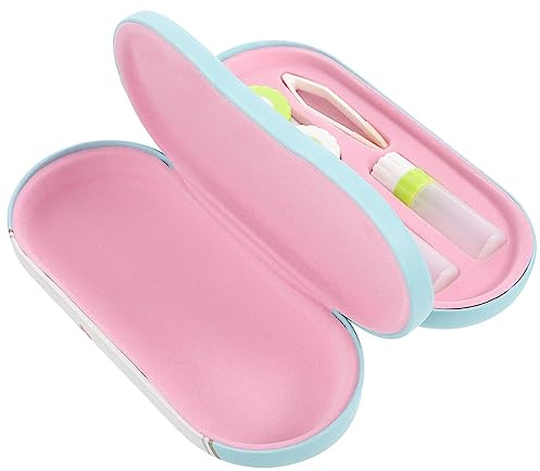 iplusmile Estuche Portátil Resistente al Desgaste para Lentes de Contacto y Material PU Diseño Dos en Uno para Viaje de Negocios y Uso Exterior